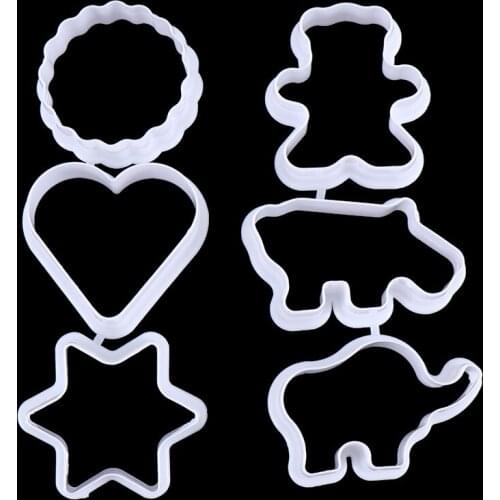 6pcs/set Plastic Animal Shape Cookie Mold Biscuit Cutter Cartoon Cake Moulds DIY Fondant Pastry Decorating