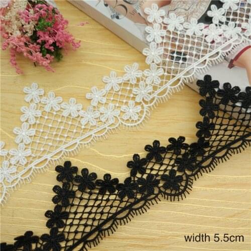 7/20yards Black White Water Soluble Lace Trim Lace Ribbon Lace Fabric DIY Dress Wedding Curtain Skirt Decoration Accessories