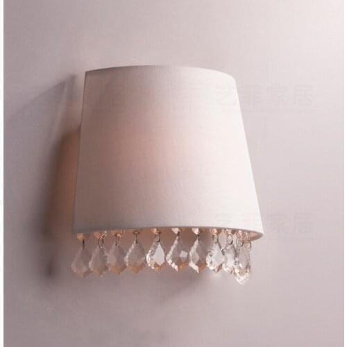 American retro simple childrens room youth warm bedroom bedside lamp Princess Room crystal wall lamp