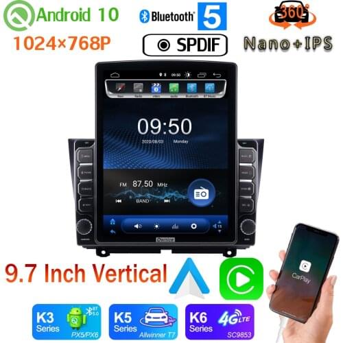 Android auto 9.7" Tesla Style PX6 4+64G GPS Navigation Android 10 Radio For LADA BA3 Granta Cross 2018 2019 360 Camera Car Media