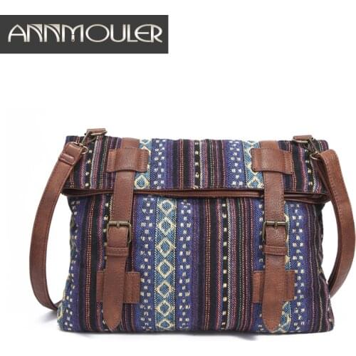 Annmouler Fashion Women Shoulder Bag Fabric Crossbody Bag Large Capacity Messenger Bag Envelop Clutch Bag Quality Women Purse