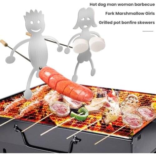 Hot Dog Barbecue Grill Fun Hot Dog Barbecue Metal Bracket Art Barbecue Outdoor Barbecue Tool Barbecue Accessories For Camping