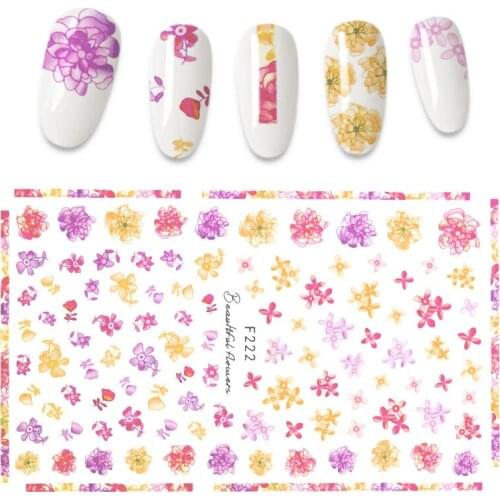 Flower Leaf Nail Stickers Manicure DIY Nail art Decorations Stickers for Nails