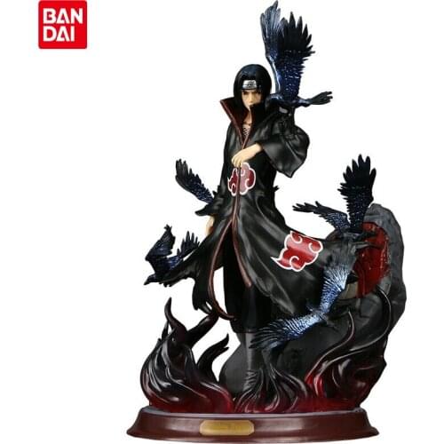 29cm BANDAI Naruto: Shippuden Crow Palace GK Action Figure Anime Model Uchiha Itachi Naruto Sasuke PVC Toy Kids Halloween Gift