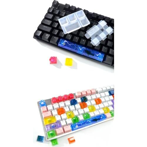 Keyboard Mold DIY Mirror Mechanical Keyboard OEM Computer Cat Claw Silicone Mold Crystal Epoxy Mold