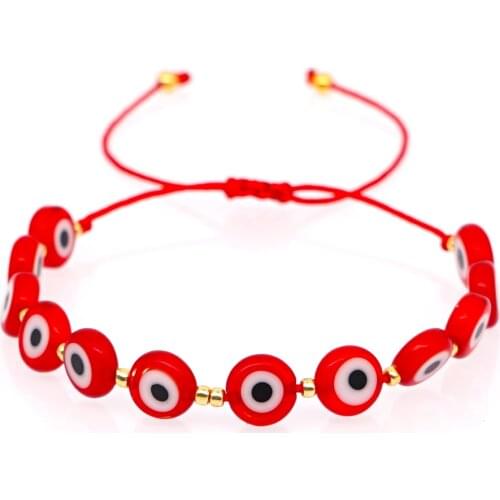 Go2Boho Greek Eye Bracelets for Women Jewelry Turkish Evil Eye Beaded Bracelet Red Pulsera Mujer 2021 Trendy Rope Bangles