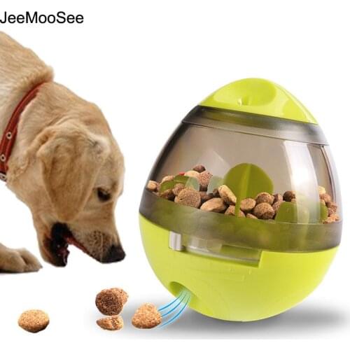 Interactive Dog Cat Food Treat Ball Bowl Toy Funny Pet Shaking Leakage Food Container Puppy Cat Slow Feed Pet Tumbler Toy