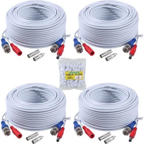 ANNKE 4 Pack 30M 100ft CCTV Cable BNC + DC Plug Video Power Cable For Wire AHD Camera And DVR Surveillance System Accessories