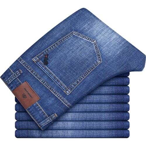 Classic Trend MenS Thin Jeans Business Casual Loose Straight Stretch Denim Trousers Male Spring And Summer High-End Brand Pants