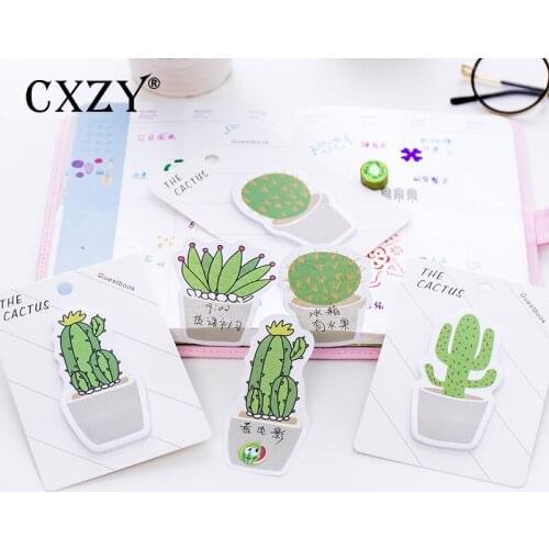 CXZY cute Cactus sticky note kawaii index tabs memo pad planner sticker scrapbooking items office list masking stationery 3B825