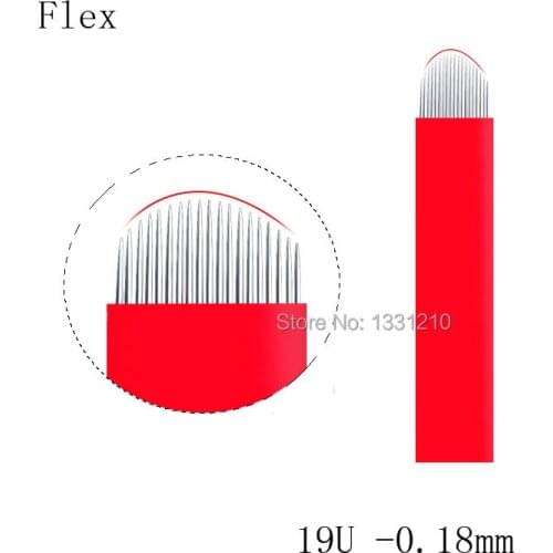 Red 19U 0.18mm Sobrancelha Blades Microblading Microblading Needles for Permanent Makeup Supplies Manual Eyebrow Pen