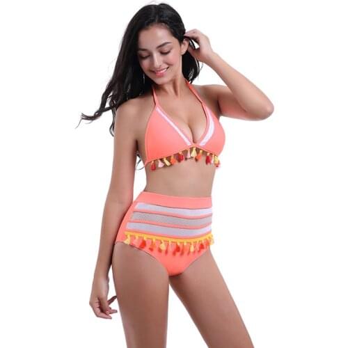 Striped Swimsuit For Girls 2020 Sexy Bikini String Separate Swimwear-women Teenagers Tankini Teen Thong Ribbed Teenage Trikini