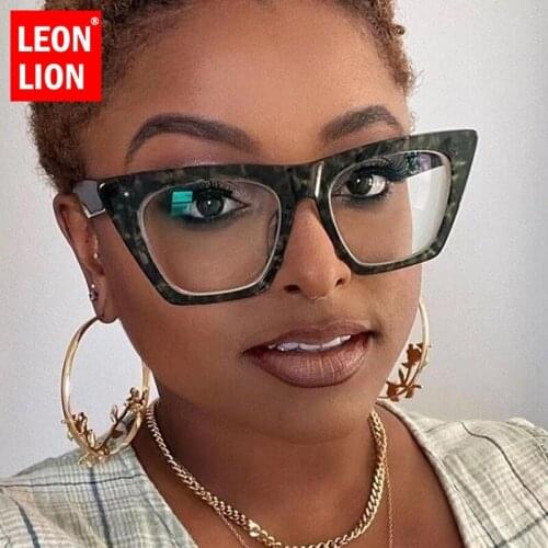 Leonlion Vintage Cat Eye Glasses Frames for Women Sunglasses Square Glasses Women Eye Glasses Frames for Men Espejuelos Mujer
