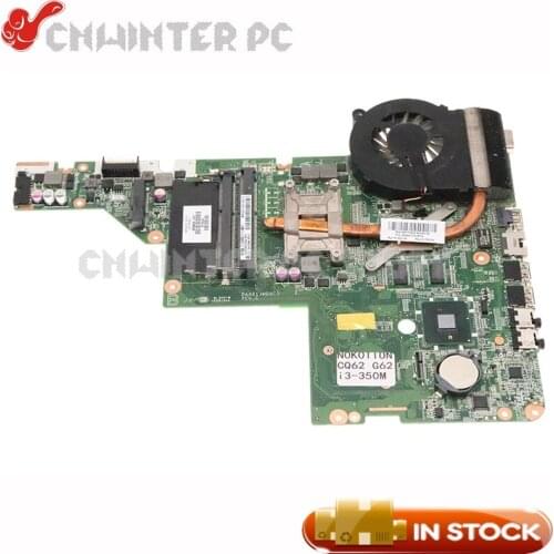 NOKOTION For HP Compaq CQ42 G42 CQ62 G62 Laptop Motherboard 634649-001 DAAX1JMB8C0 I3-350M CPU with Heatsink HD6370M 512MB GPU