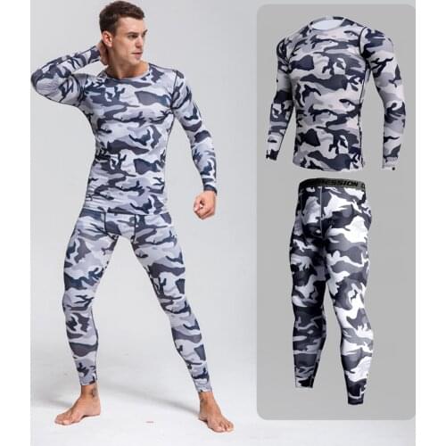 Mens Compression Sportswear Suits Gym Tights Training Clothes Workout Jogging Sports Set Running Rashguard Tracksuit For Men