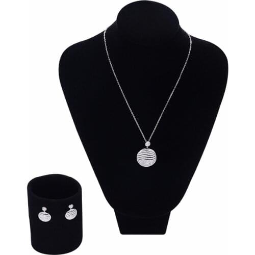 New Arrival Necklace/Earrings Party Sets Setting with Cubic Zirconia Cadmium Free Engagement jewelry set