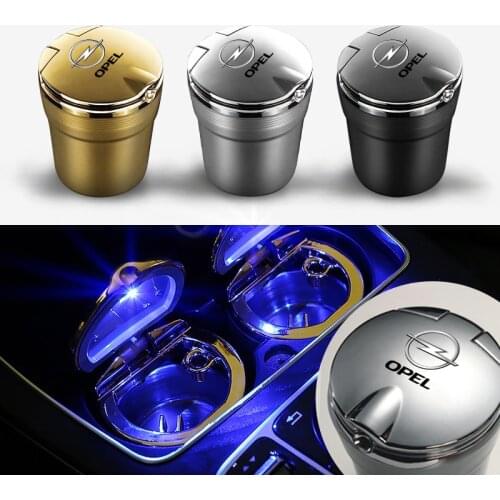 Portable Car Blu-Ray Led Cigarette Ashtray Cigarette trash can For OPEL Vauxhall Astra H Insignia J Vectra C Corsa Car Ashtray