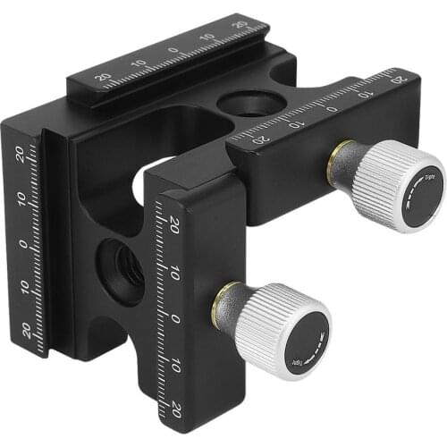 Haoge Right Angle Clamp 90 Degree Double Quick Release L Clamp with 1/4 Screw Thread for Arca RRS Benro Rail Plate Nodal Slide