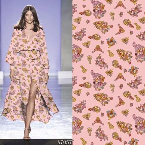 Printed Silk Stretch Satin Fabric Spandex Mulberry Skin-friendly Drape Comfortable Breathable Clothing Shirt Bedding Fabrics