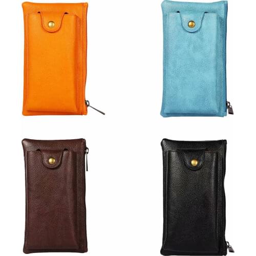 Luxury Fashion Leather Crossbody Shoulder Strap Phone Case Double Pocket Wallet For iPhone Xiaomi Over The Shoulder Bag Outdoor