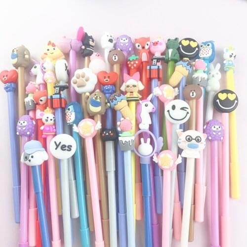5PCS Cartoon neutral pen patch signature pen creative stationery pupils neutral pen gift office supplies lapiceros kawaii