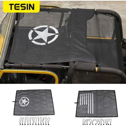 TESIN Car Top Sunshade Cover for Jeep Wrangler TJ 1997-2006 Car Trunk Roof Anti UV Sun Protect Insulation Hammock Bed Rest Net
