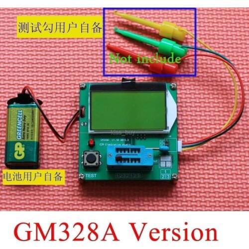 DYKB GM328 ESR Meter 12864 LCD Transistor Tester / ESR table / LCR / frequency meter / square wave genera Inductor Capacitor