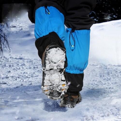 Outdoor Crampons 10/12 Teeth Stainless Steel Winter Ice SKI Snow Spiked Shoes Antislip Grips Cleats Crampons Walking M L Size