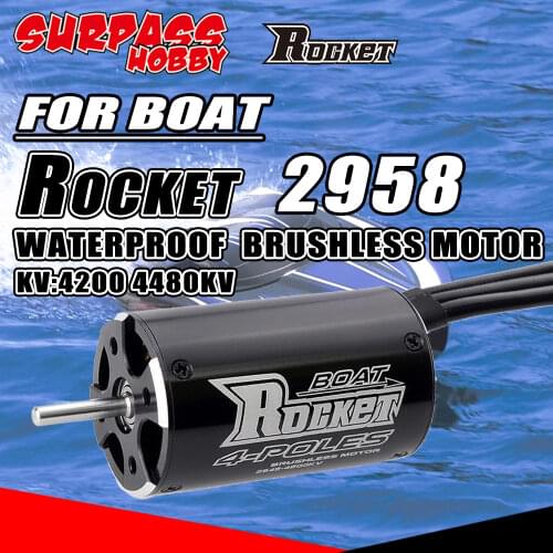 SURPASS HOBBY ROCKET 2958 Waterproof Sensorless Brushless Motor 600-800mm RC Boat Car 4200/4480KV for Traxxas Blast Feilun FT011