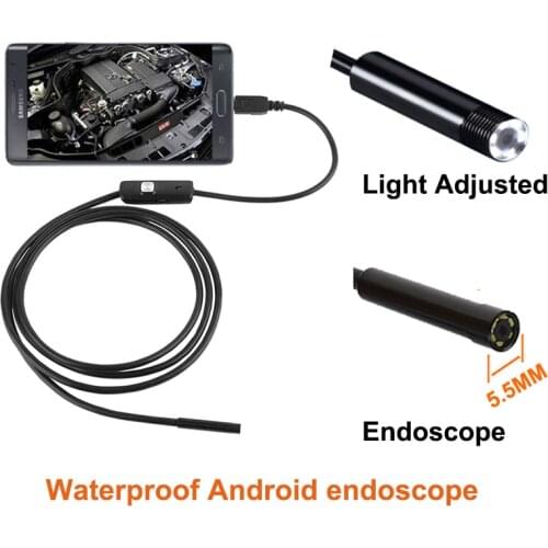 Waterproofing Lens LED endoscope 5.5mm Mini Camera kamera probe Micro Android Borescope USB Inspection detection Cam
