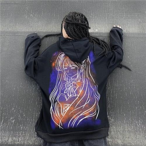 Women Hooded Sweatshirt Female Winter 2020 New Fashion Woman Cartoon Print Harajuku Loose Casual Vintage Hip Hop Jacket Hoodie