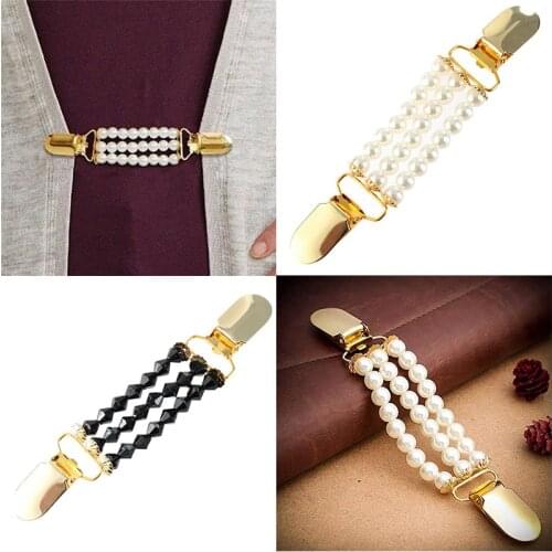 Holder Dress Collar Clip Imitation Pearl Fashion Women new Sweater scarf