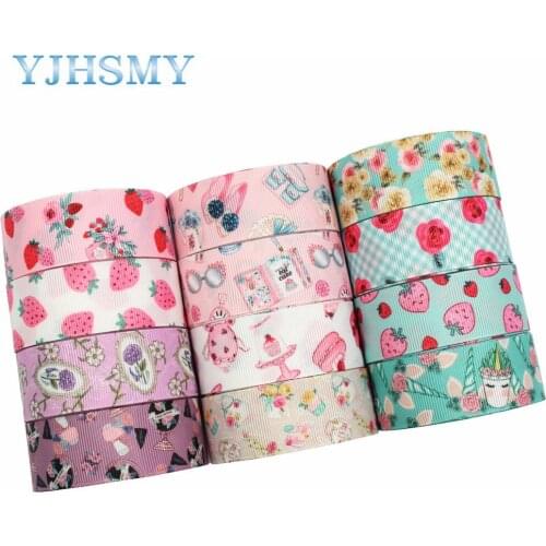 1"(25mm),10yards Spring flower cartoon Thermal transfer Printed grosgrain Ribbons,DIY Clothing Decorations L-20522-403