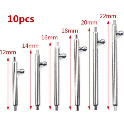 10pcs Quick Release Watch Band Single Switch Spring Bars 16mm 18mm 20mm 22mm 24mm Strap Link Pin Stainless Steel