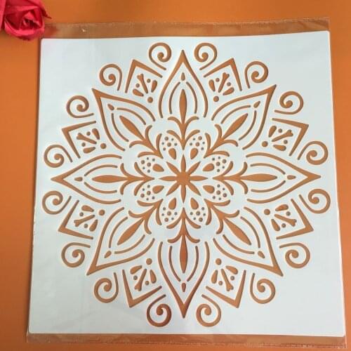 30 * 30cm size diy craft mandala mold for painting stencils stamped photo album embossed paper card on wood, fabric, wall