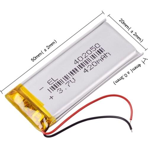 402050 3.7V 420mAh Rechargeable Li-Polymer Li-ion Battery for Teclast MP3 X19 X19+ headset DVR MP4 small toys 381949 042050