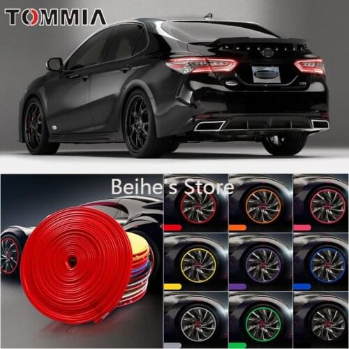 8M Car Wheel Hub Rim Edge Protector Ring Tire Strip Guard Rubber Decals For Toyota Camry