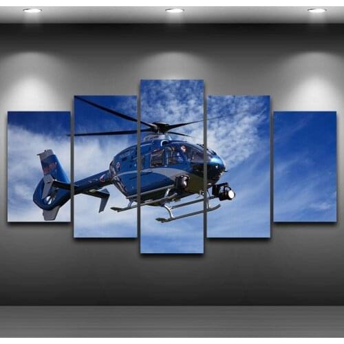 Abstract Photo Wall Modular Pictures 5 Panels Helicopter For Living Room Decorative Unframed HD Poster Canvas Painting