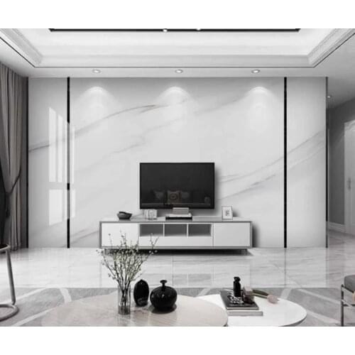 Abstract White Marble Wall Mural Wallpaper for Living Room Large Photo Brick Wall Papers Roll Home Decor Papel De Parede