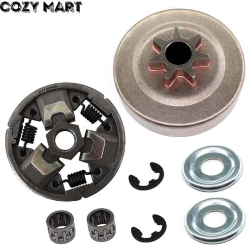 325" 7T Clutch Drum Sprocket Bearing Washer E-clip Fit for Stihl 026 MS260 024 MS240 Chainsaws