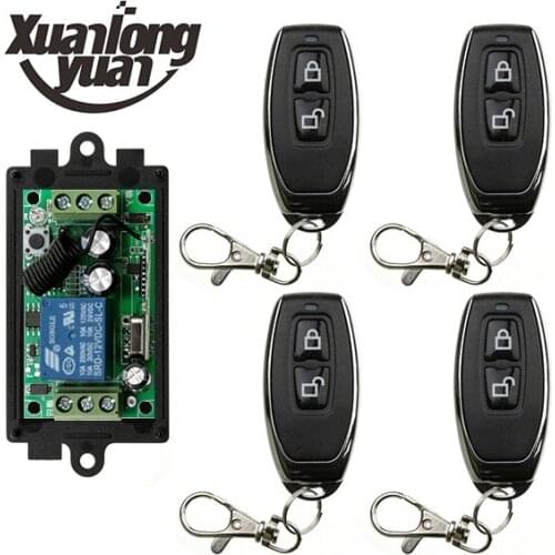 Wireless RF Remote Control Light Switch 10A Relay Output Radio DC12V 1 CH Channel 1CH Receiver Module +Transmitter/ lamp/ window