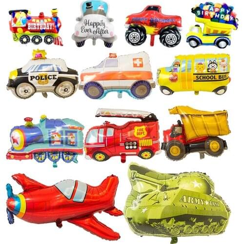 1pc Large Car And Aircraft Balloons Happy Birthday Party Decoration Kids Adult Fighter Foil Helium Balloon Anniversaire Globos