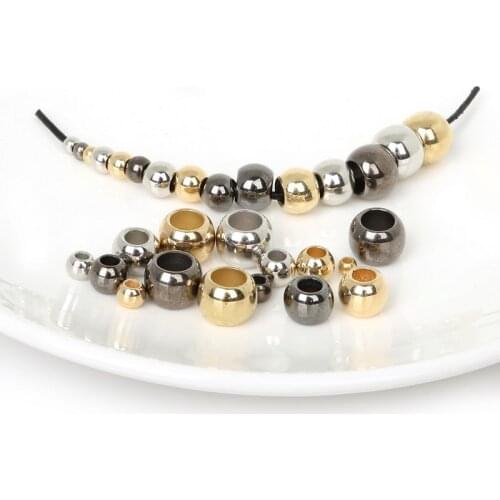 Outer Dia 4mm,6mm,8mm,10mm,12mm Gold/Rhodium/Gunmetal Plastic CCB Big Hole DIY Beads For Jewelry Making