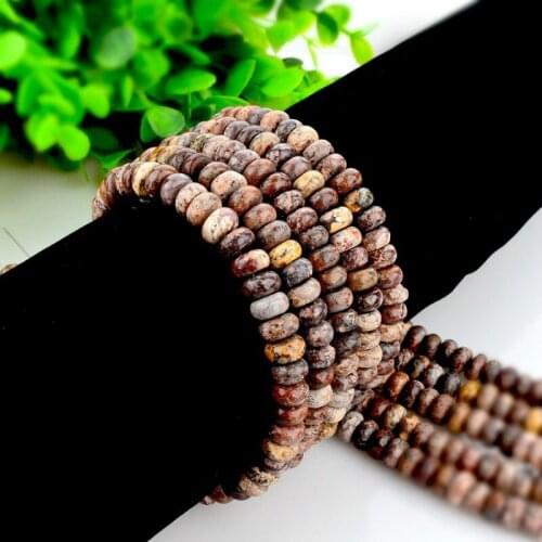 Natural leopard skin stone abacus beads loose beads 4x8mm semi-precious stones small beads beads made necklace DIY bracelet 39cm
