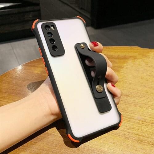 New Matt Stand Holder Clear Phone Case For Samsung Galaxy S21 S10 S9 S8 Plus S20 FE A21S A51 A71 A50 Note 20 10 8 Cover