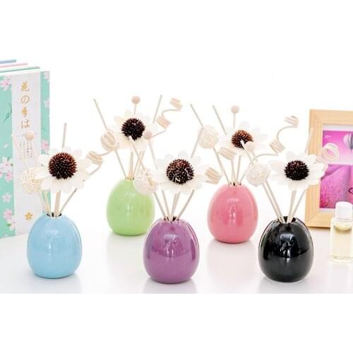 Home Indoor Ceramic Bottle Rattan Dried Flower Volatile Aromatherapy Perfume Toilet Deodorant Fire-free Aromatherapy Household