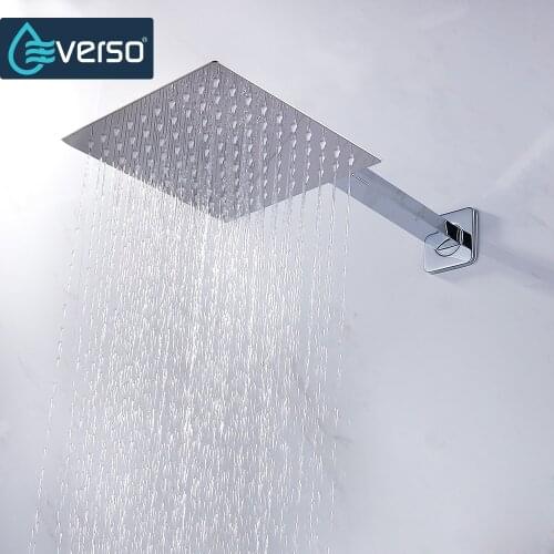 12/10/8/6/4 inch Rainfall Shower Head Stainless Steel Ultra-thin Showerheads Rain Shower Chrome Finish Round & Square