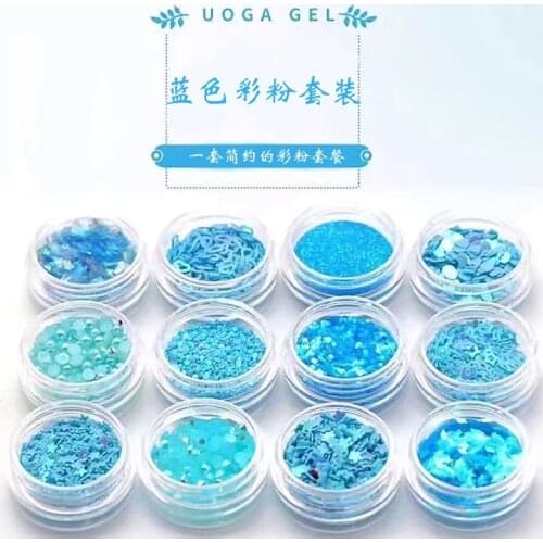 New 12box/set Colorful different shapes and colors sequins material epoxy mold makeing jewelry filling for DIY jewelry making