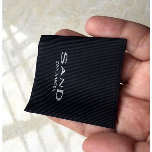 Custom cut folded clothing labels custom private brand woven labels and tags DSLBP05 (Please see instructions)
