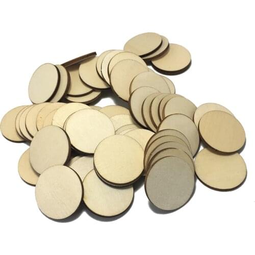 100pcs 30mm 1.18inch Round Unfinished DIY Craft Natural Centerpieces Home Rustic Wood Slices Painting Card Making Blank Ornament